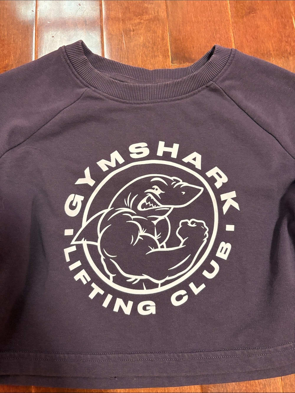 Gymshark Dark Purple Cropped Lifting Club Sweatshirt Size Small - Picture 2 of 4